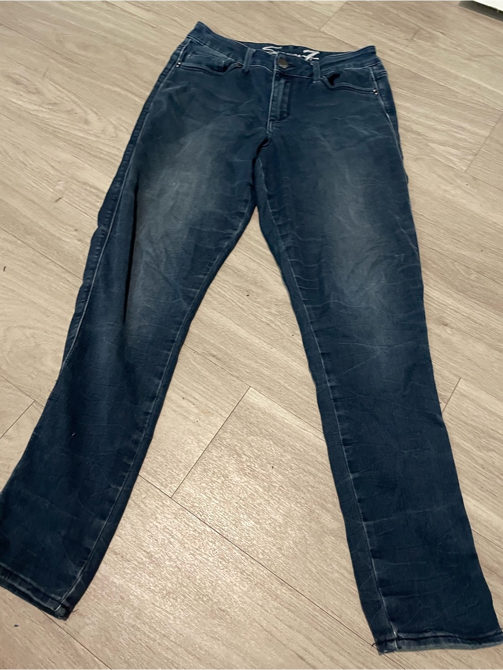Seven7 Women's Skinny Jeans in Dark Blue Wash
